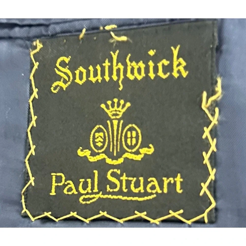 Southwick Paul Stuart Blazer 46 Tall Suit Jacket Gray with White Stripes